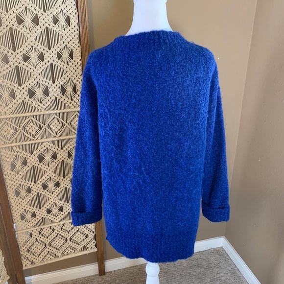 WRAP London Blue Cotton Alpaca Sweater Size US 8/10 - Picture 3 of 10